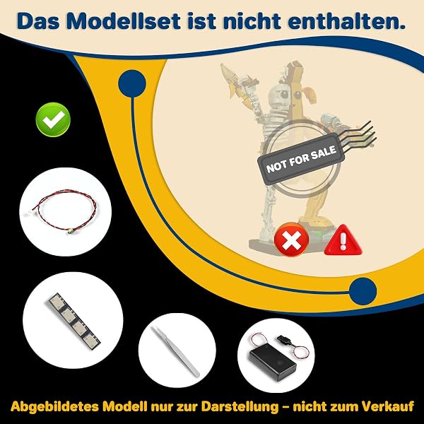 LocoLee Licht Set Kompatibel mit Lego 77072 Knochen-Schali, Nur Lichter Set - Kein Modell, Licht Beleuchtung Set Compatible with Lego Fortnite Peely Bone 77072 - 3