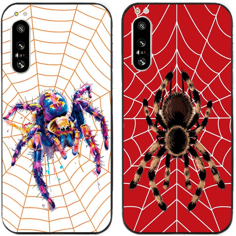 Case For Sony Xperia 5 IV / 5IV / 5-IV,Cool Spider Printed Durable Degradable TPU Silicone Gel Thin Back Phone Case Cover,2 Pcs/lot