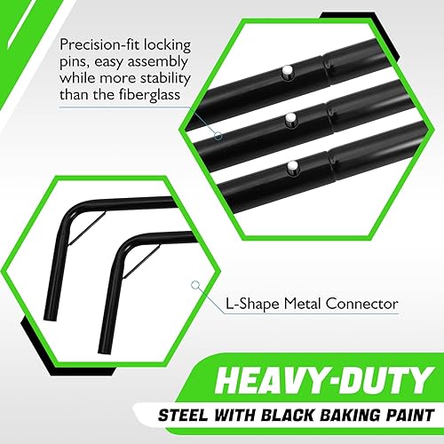 Miniatura 2 de RUNBOW 11x5.5' 9x5' 6x4' FT Kids Soccer Goal with Carry Bag, Portable Folding Soccer Net for Backyard Training, IndoorOutdoor Use for Youth and