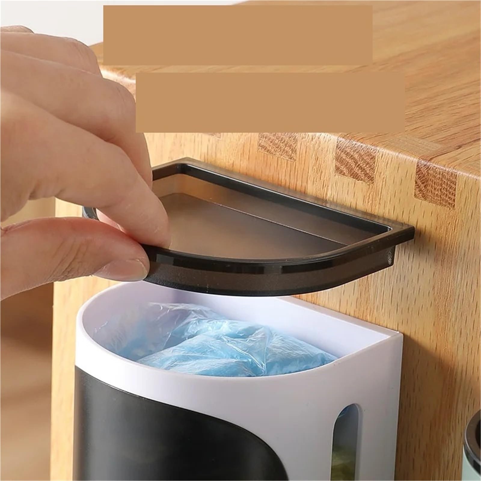 Caja de Almacenamiento Bolsas Basura, Organizador baño portátil montado en la Pared, for Cocina, Bolsa plástico, 2 uds(White)
