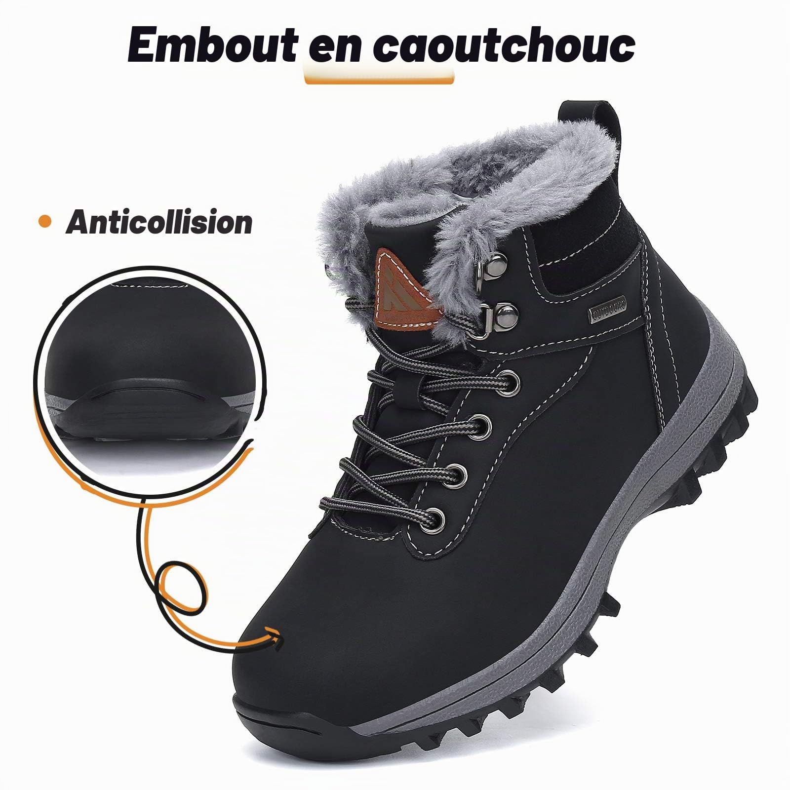 Mishansha Enfant Bottes d'hiver Doublure Chaude Gr.24-36 | Garçon, Fille, Antidérapante, Trekking, Confortables, Camping, Outdoor, Bottes de Neige