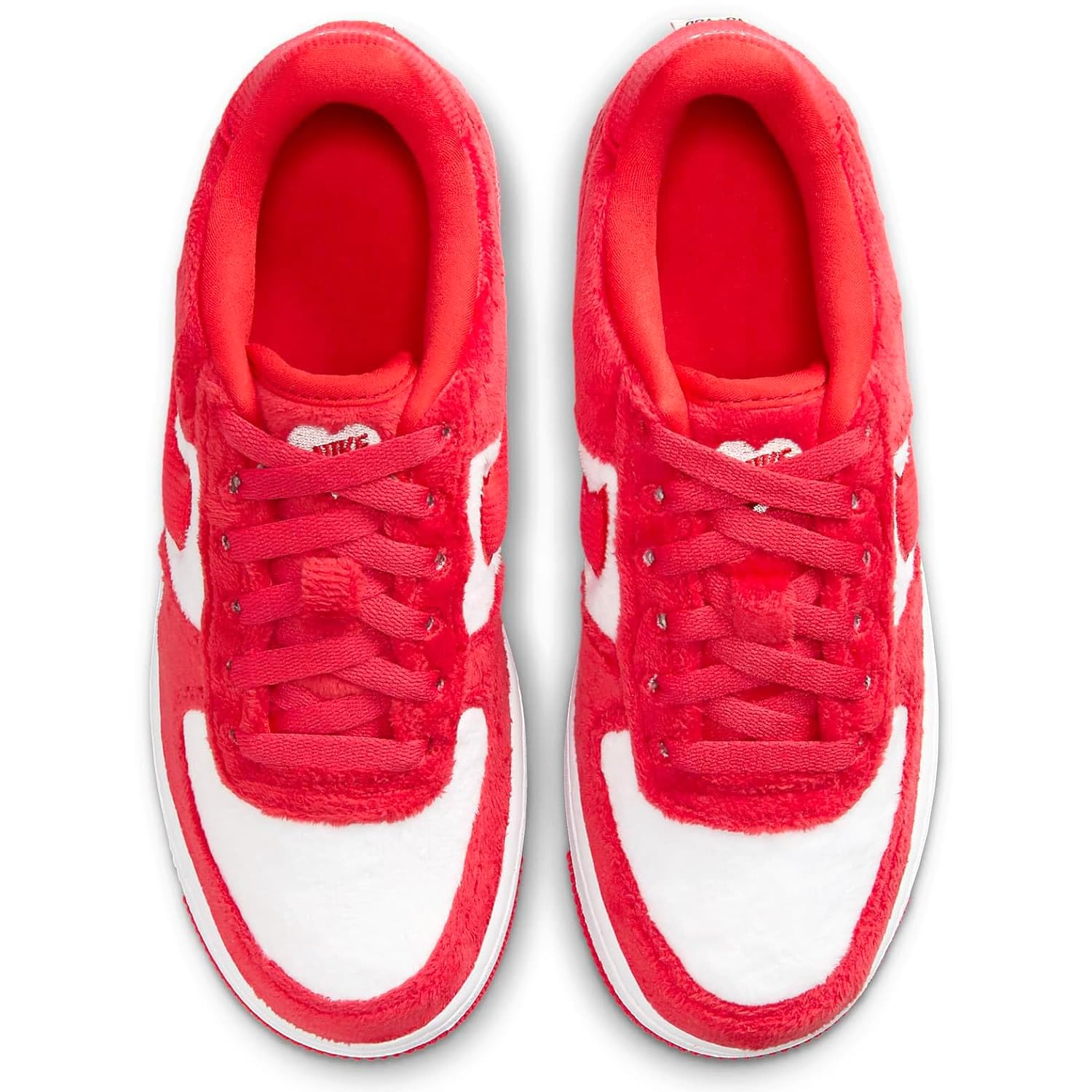 Nike Air Force 1 Big Kids' Shoes (FZ3552-612, Fire Red/White/Pink Foam/Light Crimson) Size 6.5