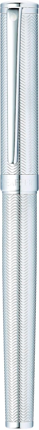 Sheaffer Intensity Engraved Chrome Rollerball Pen with Chrome Cap and Trim