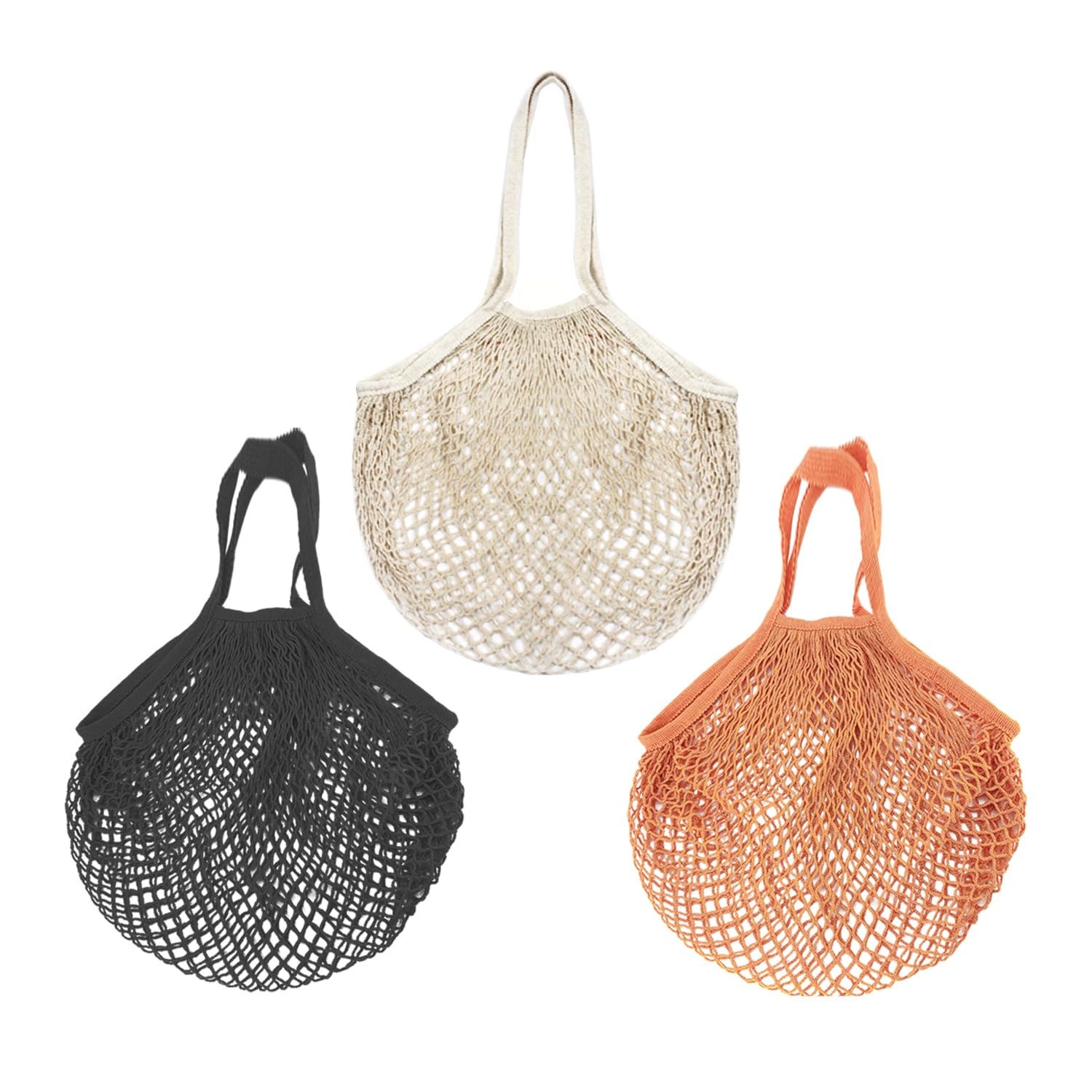 GVSAVY 3pcs Cotton Mesh Shopping Bag, Mesh Tote Bag, Mesh Storage Bag, Cotton Mesh Produce Bag