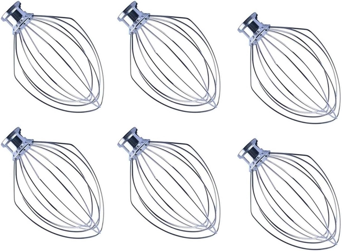 6X Wire Whip Attachment ，Compatible for Tilt-Head Stand Mixer ，Compatible for Kitchenaid K5AWW 5 Quart KSM50, KSM5 Egg Cream Stirrer Accessories