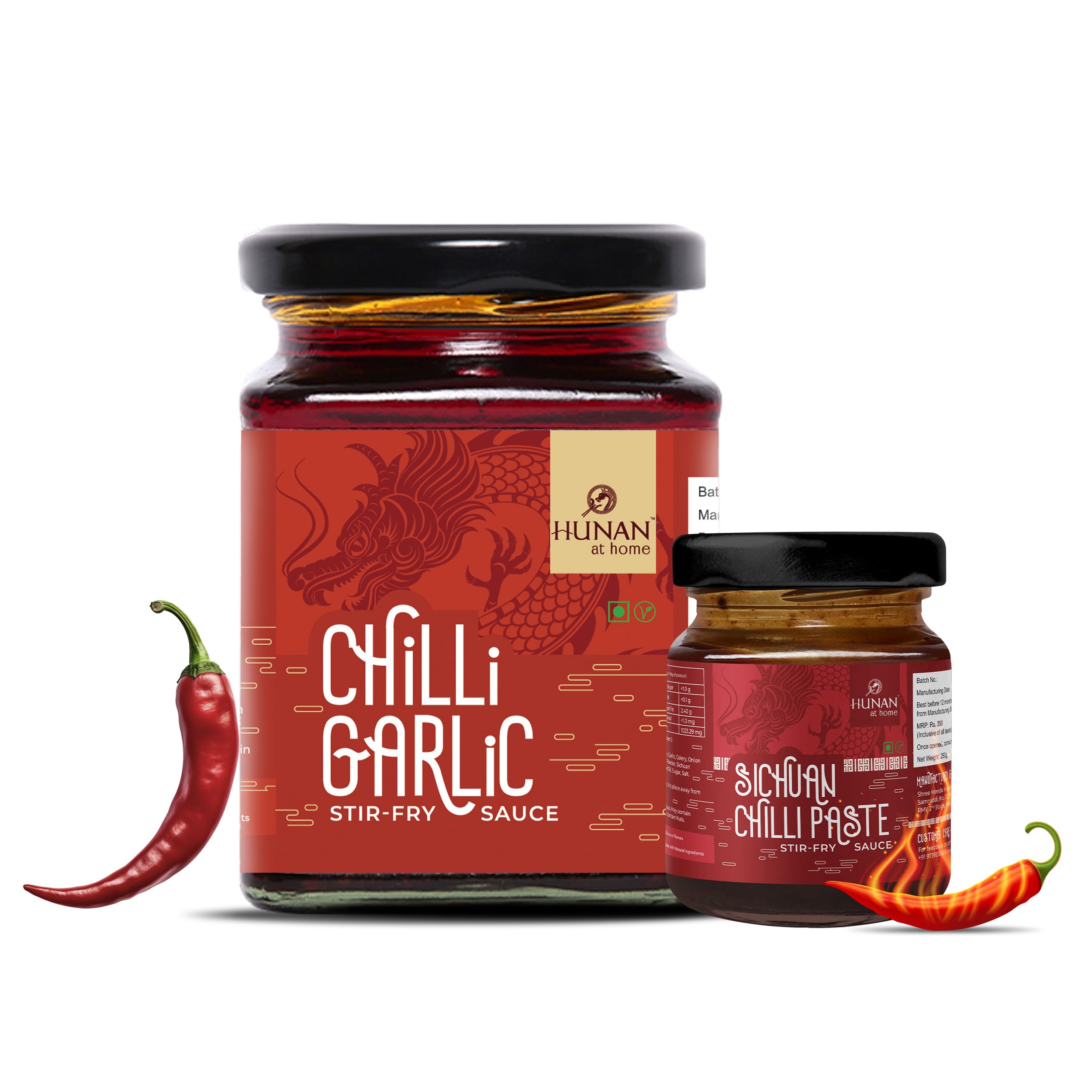 HUNAN AT HOME Spicy Harmony&Firey Craft Spicy Sauce Combo (2 + 30G) No Msg,Chinese,Stir Fry,Dip Sauce,Pasta Pizza Sauce,Vegetarian,No Added Msg,Sichuan Chili Paste,Chilli Garlic Sauce,280 Grams (B0D966YX4D) Amazon Price History, Amazon Price Tracker