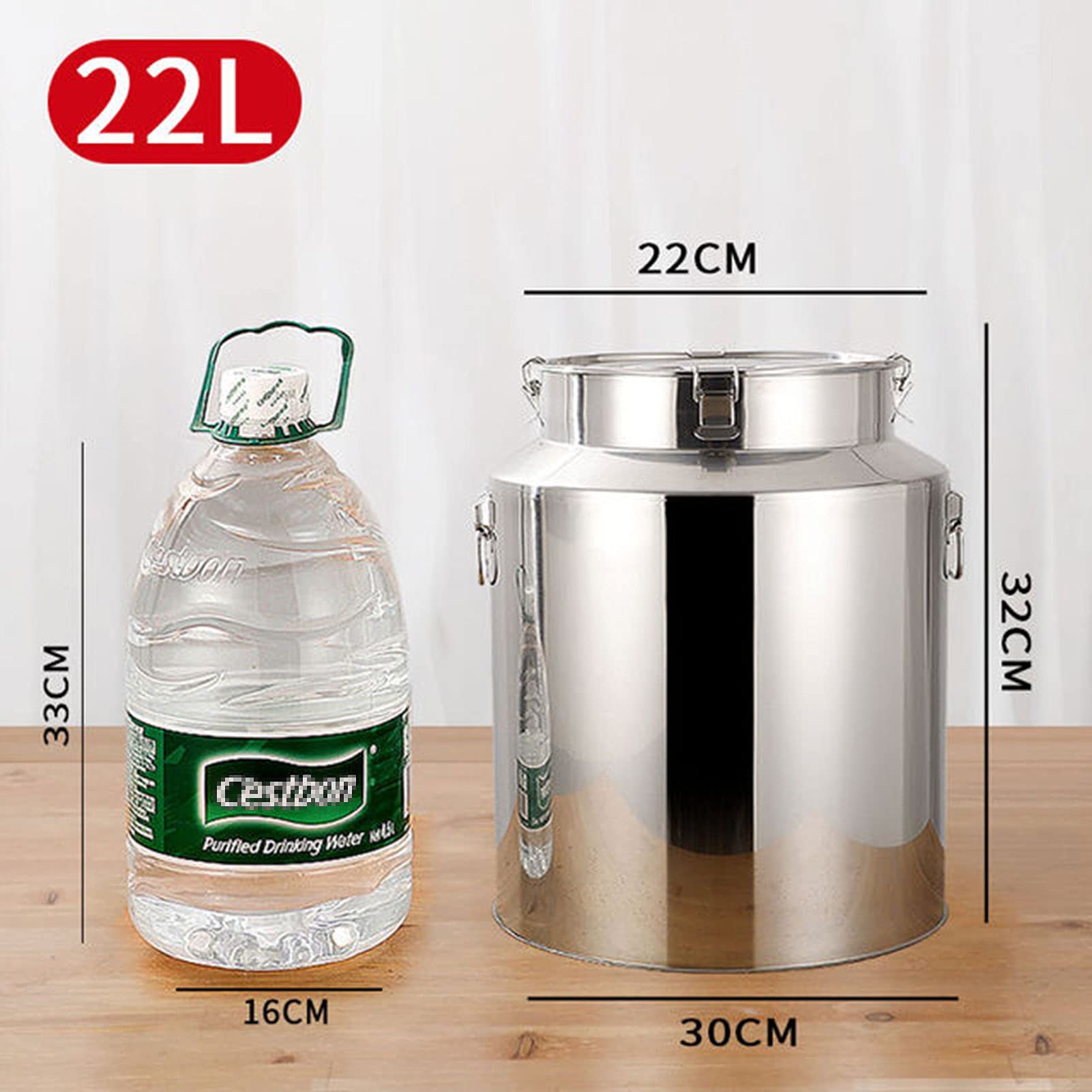 Amazon｜ミルク缶-201ステンレス鋼ミルク缶ワインペールジャグ