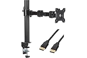 Height-Adjustable Monitor Stand and 6-Foot DisplayPort Cable