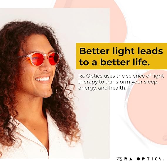 Ra Optics Clyde Frame with Sunset Lenses - Science-Based Blue Light Glasses Increase Sleep Quality - Premium Glasses for Men and Women Block Blue Light From Screens