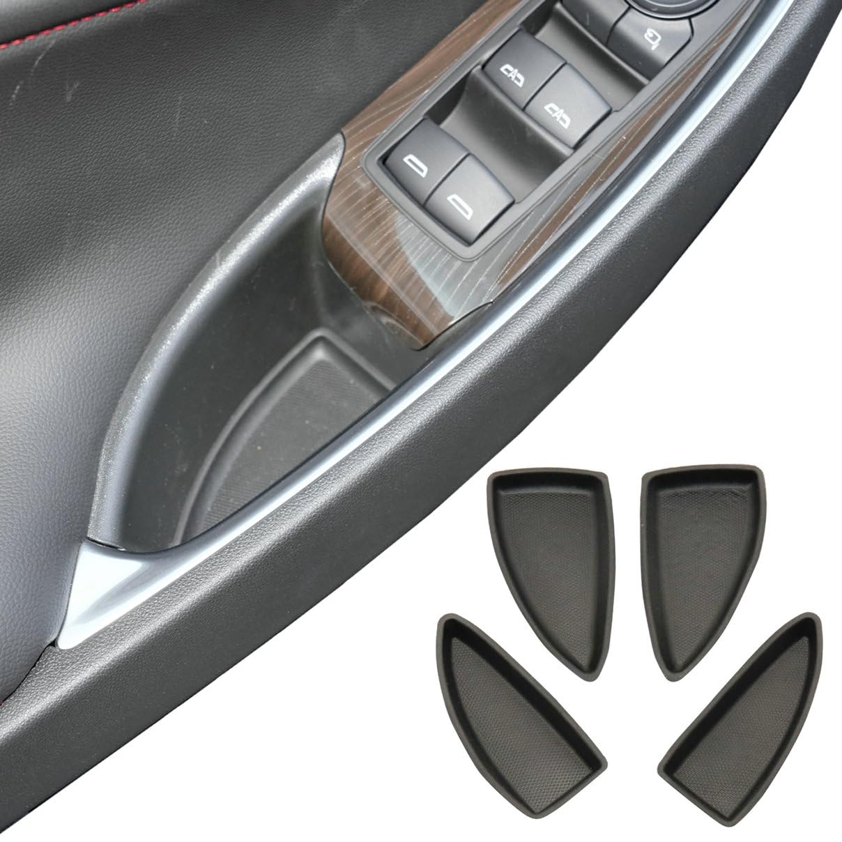 4PCS Front and Rear Door Switch Bezel Cap Compatible for Chevrolet for Chevy Malibu 2016 2017 2018, Car Interior Left Right Side Bolt Cover Accessories Replacement 2345112 23451118