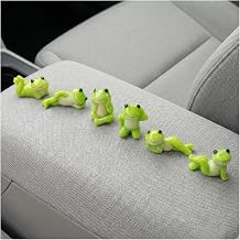 6PCS Cute Frog Car Dashboard Decorations, Mini Resin Automotive Rear View Mirror Ornament, Funny Cartoon Animals Vehicle Interior Accessories for Home, OfficeFrog