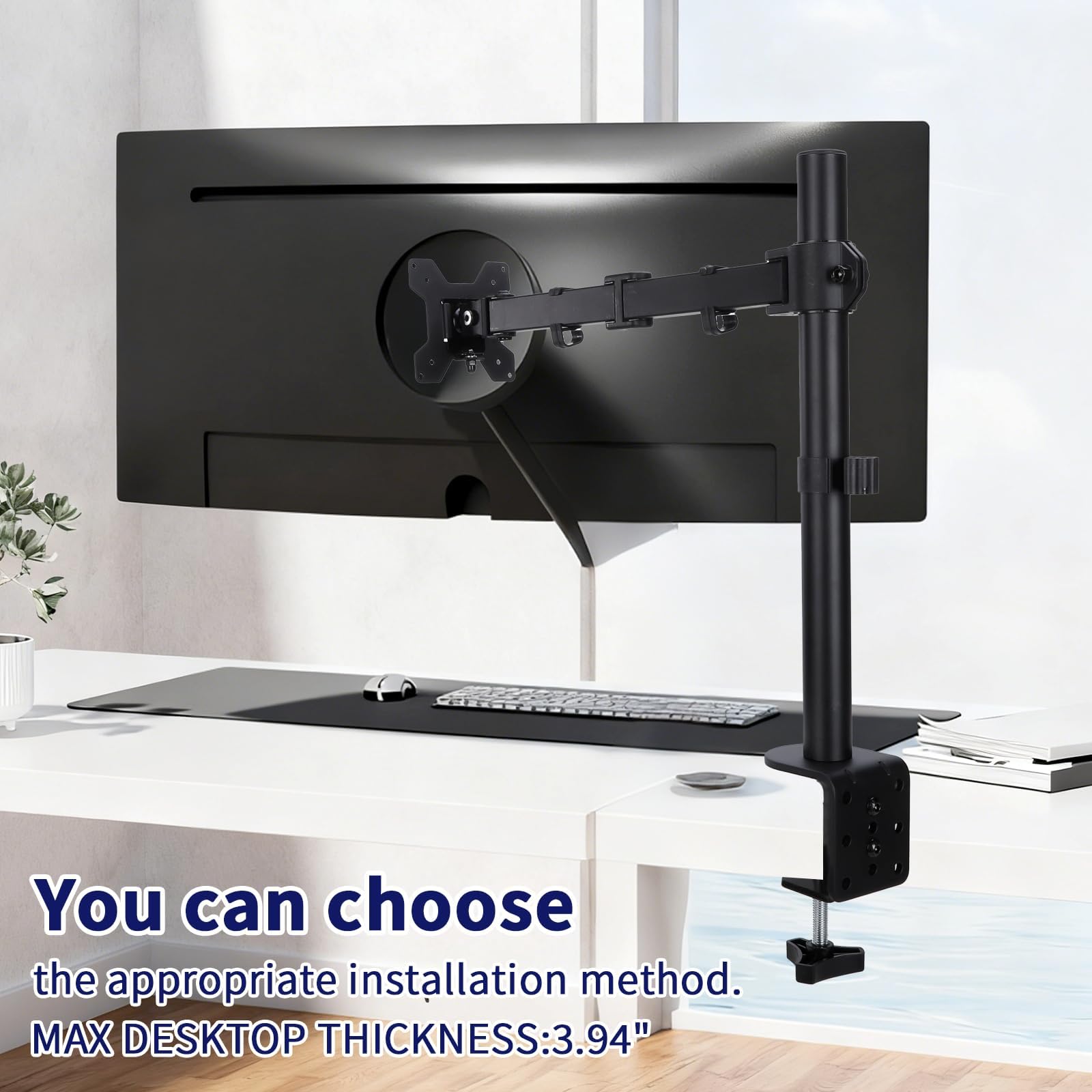 Braccio Supporto Singolo Monitor per Schermo 14-32" VESA 75x75/100x100mm