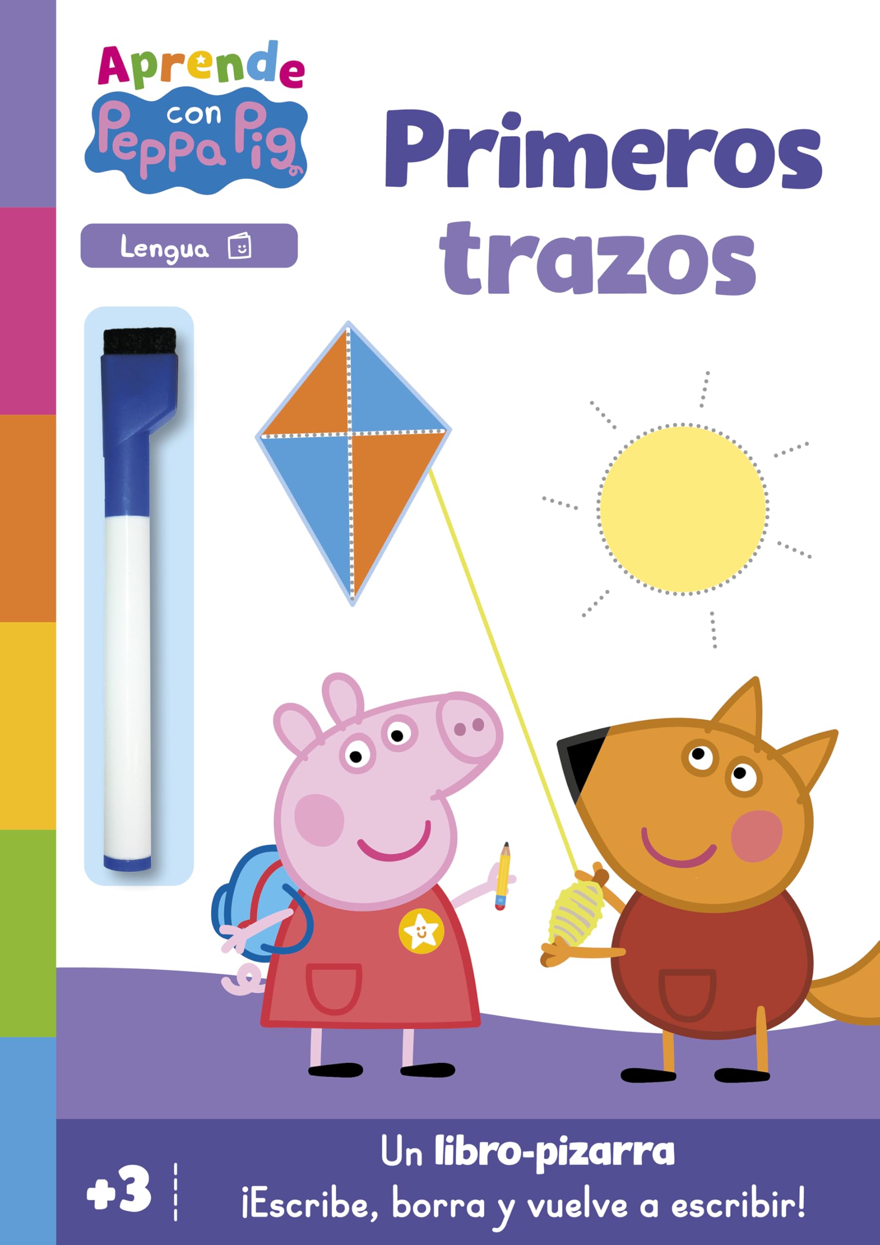 Peppa Pig. Primeros aprendizajes - Aprendo con Peppa Pig. Primeros trazos (Libro-pizarra): ¡Escribe, borra y vuelve a escribir! (Altea)