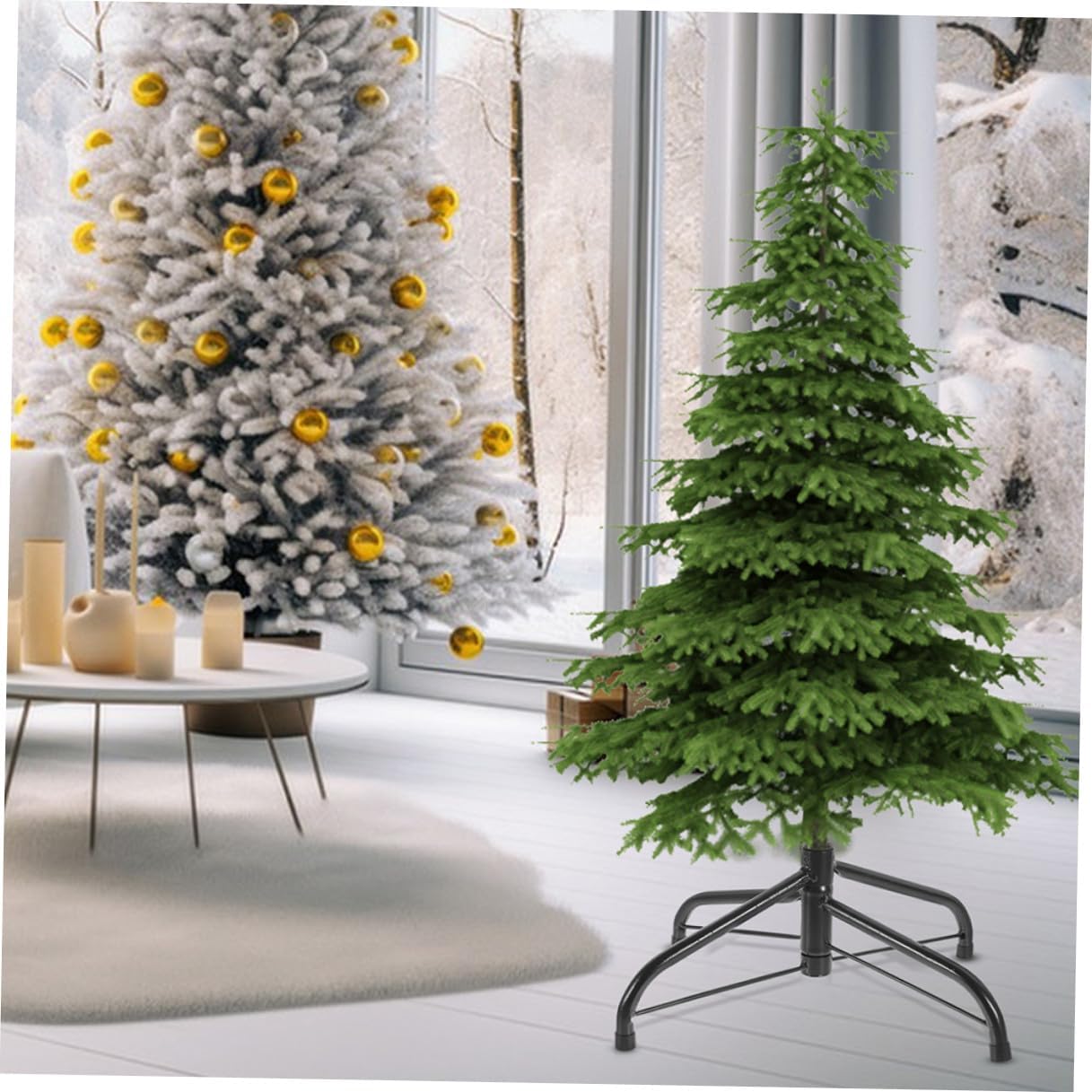 Christmas Tree Stand Iron Base 60cm Metal Holder Artificial Xmas Tree Supplies Home Indoor Seasonal Décor