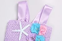 Vista 16 de Koatobbor Disfraz de sirena para niñas, vestido de tutú de sirena, color LED, para Halloween, fiesta de cumpleaños, 3 a 8 años Blanco Led-púrpura