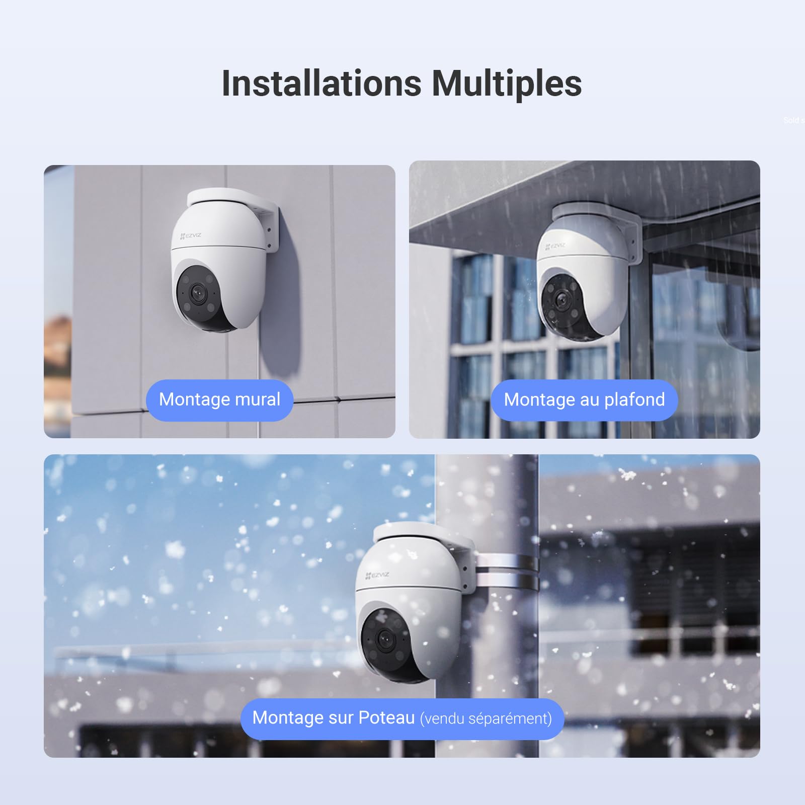EZVIZ 2K Caméra de Surveillance Extérieur Wi-FI à 360° C8c 3MP