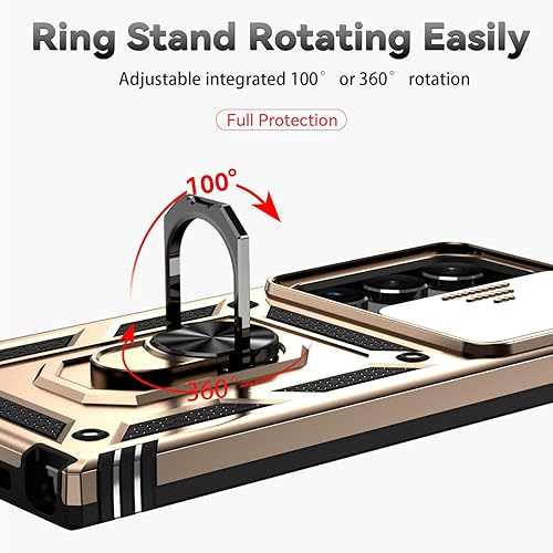 Miniatura 5 de Funda para cámara Samsung Galaxy S23 Ultra, grado militar, a prueba de golpes, con anillo giratorio magnético, funda protectora para Galaxy S23