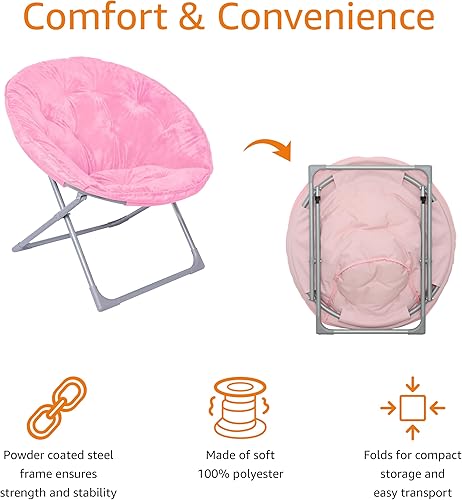 Miniatura 19 de Amazon Basics Silla en forma de platillo de piel sintética con marco de metal, color negro 27.2 pulgadas de profundidad x 32.3 pulgadas de ancho x