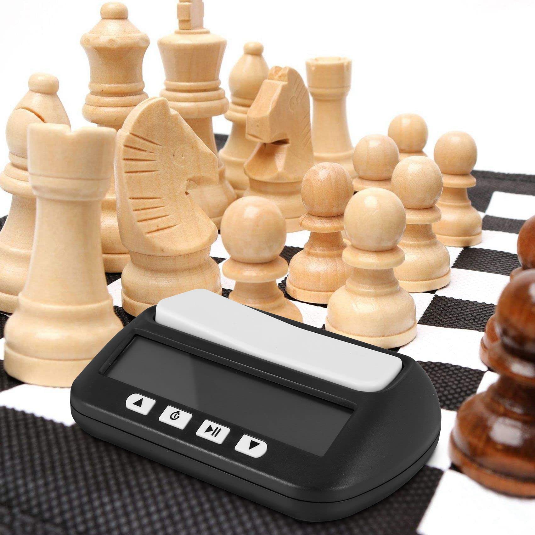 ISTOVO 5 x Schachuhr, digitaler Schach-Timer & Spiel-Timer, Mehrzweckuhr, tragbar, professionelle Uhr, schwarz