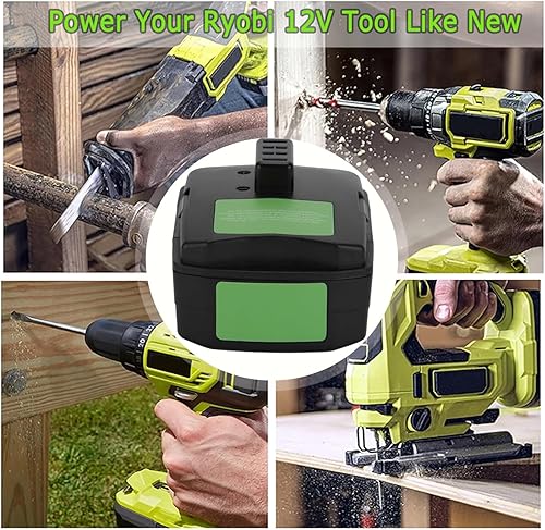 Vista 6 de Batería de 12 V 3.0 Ah compatible con RYOBI CB120L CB121L BPL-1220 130503001 130503005 (no para CB120N) para batería RYOBI de 12 V