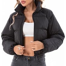 Womens Quilt Lightweight Jacket Cropped puffer jackets Casual Black Jacket Woman Puffer Short Jackets