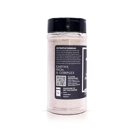 Spiceology Truffle Parmesan Salt & Seasoning Gourmet Blend of Black Truffle, Parmesan Cheese, Garlic & Herbs Ideal for Fries, Popcorn, Potatoes, Pasta & More 9 oz