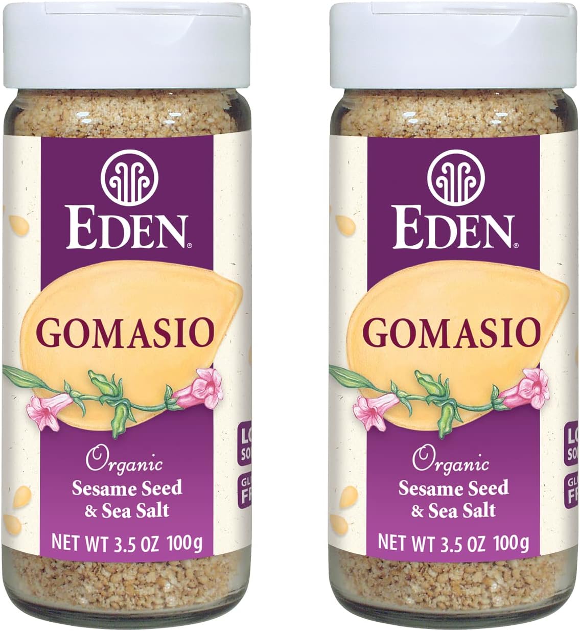 Organic Gomasio, Sesame Seeds and Sea Salt, Umami, Traditional, Furikake, Seasoning, Macrobiotic, 3.5 oz (2-Pack)