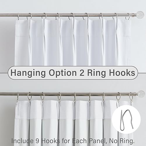 Miniatura 4 de WEST LAKE Paneles de cortinas opacas plisadas extralargas de 108 pulgadas, con textura suave, con cancelación de ruido, eficiencia energética, con