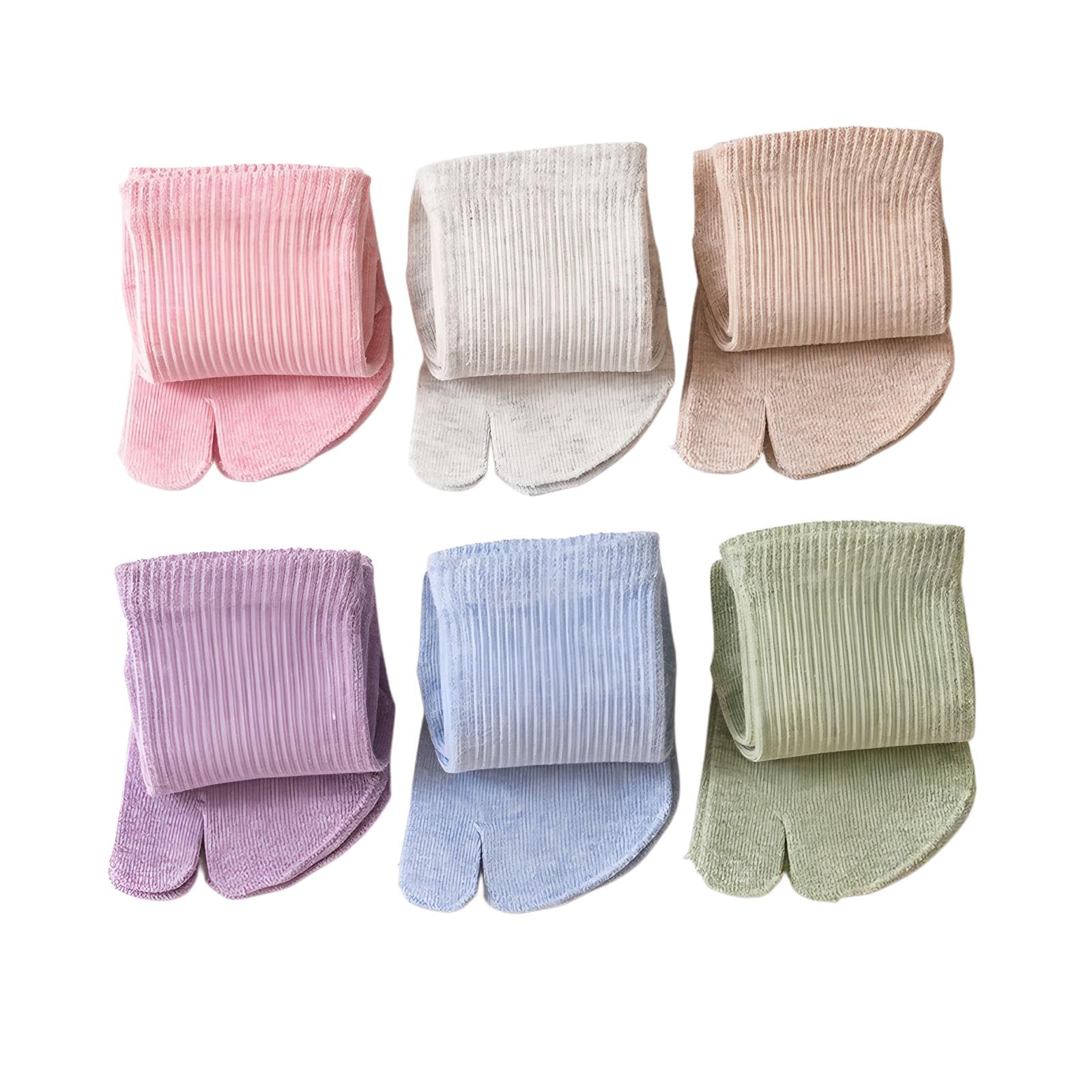 Tabi - Calcetines de algodón con puntera dividida, para correr, informales, para niños, niñas, adolescentes de 2 a 15 años, 6 pares