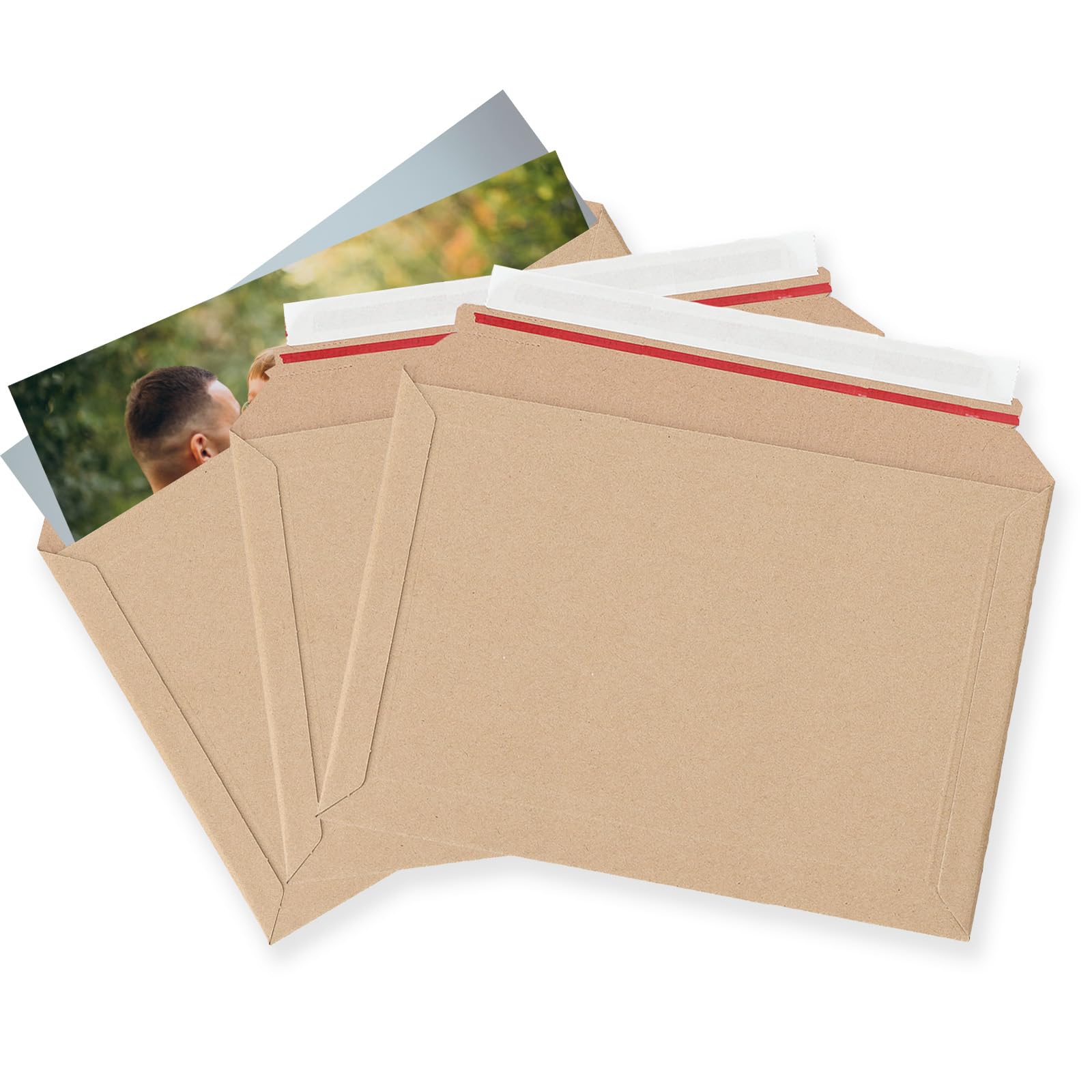 Cardboard Envelopes Peel and Seal - Strong Board Packaging for Postal Mailing, Shipping, Large Letter Posting (235x180mm), 100 Count