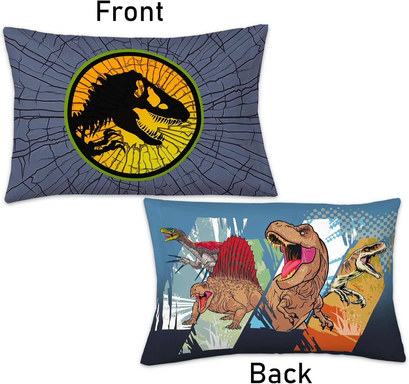 Jurassic World Bedding Set - Bundle with Dinosaur Bedspread for Twin Bed Plus Pillowcase, Stickers, More | Jurassic World Dinosaur Bedroom Decor for Boys