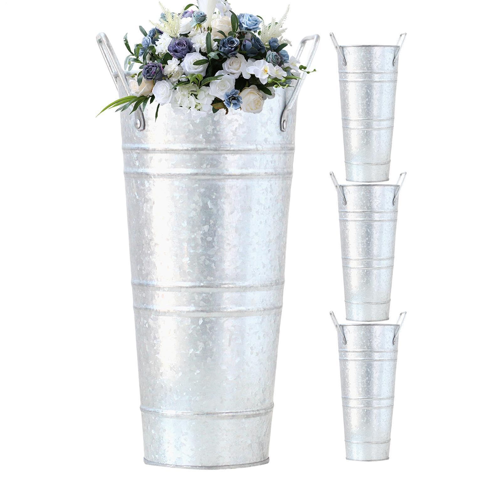 Metallvase, verzinkt, rustikal, hoch, Hochzeitstischdekoration, für Party, Hochzeit, Wohnzimmer, Küche, Schlafzimmer, Eingangsbereich, , Tisch