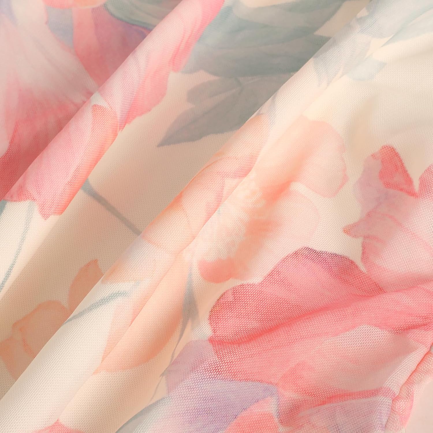 Women Floral Tube Maxi Dress with Scarf Summer Strapless Tube Bodycon Mesh Layer Cocktail Party Wedding Guest Dress - Image 7