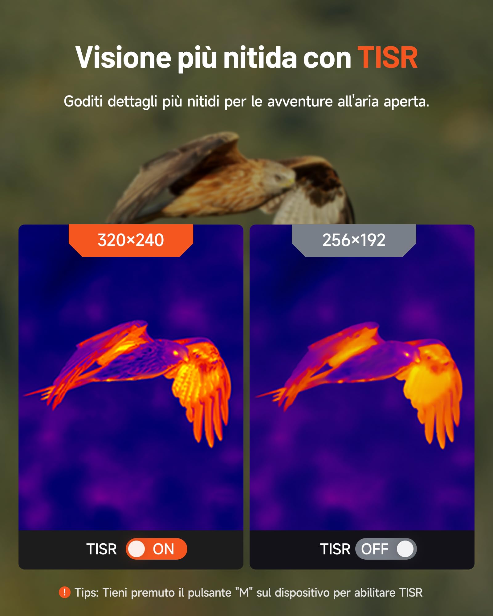 TOPDON Monocular termico TS004, 320x240 Termocamera con 13mm Obiettivo, 50Hz, 32G RAM, durata della batteria di 11 ore, per esplorazione all'aperto, osservazione della fauna selvatica, caccia