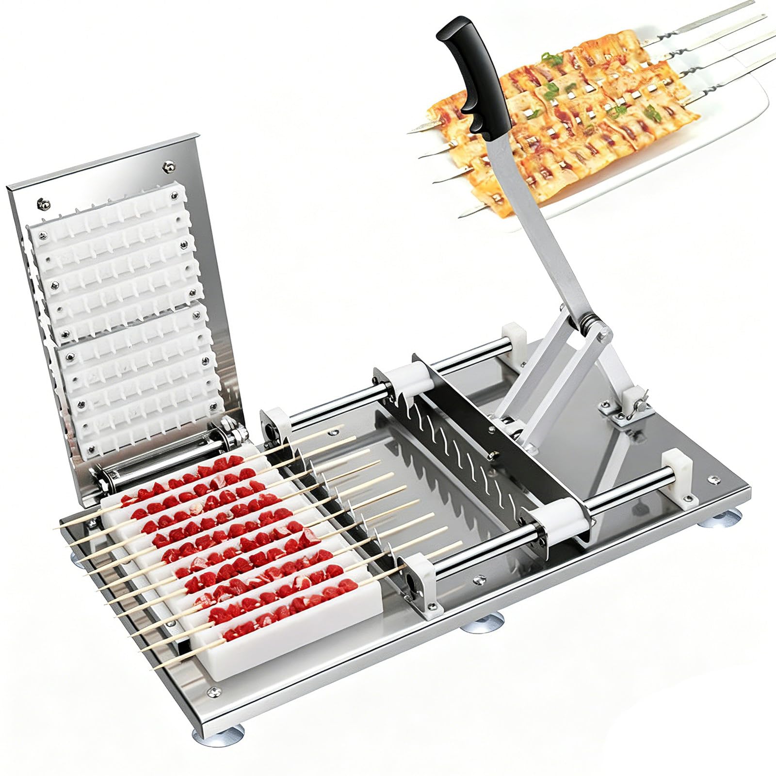 Kebab Maker manual - Equipo de pincho de carne de acero inoxidable con 2 plantillas, moldes de doble prensa para dar forma uniforme a la carne, herramienta ideal para entusiastas de la barbacoa