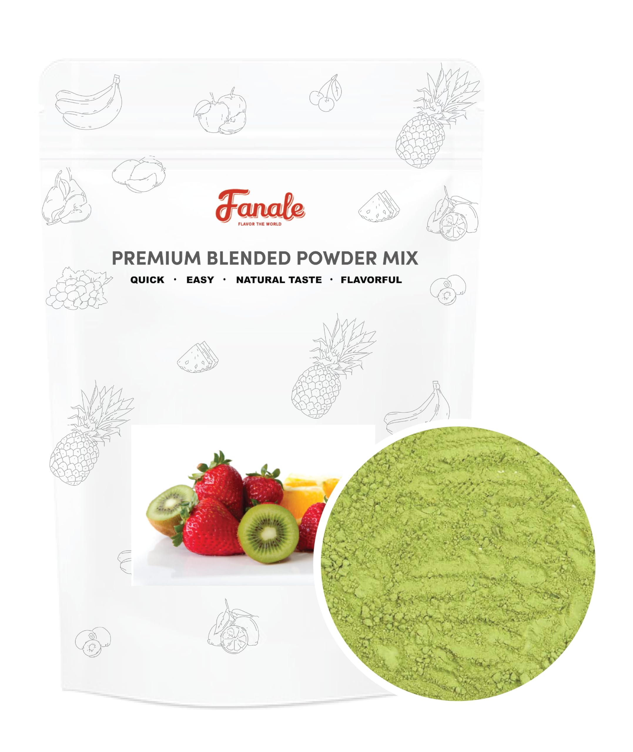 Fanale Premium Matcha Green Bubble Tea Flavoring Powder | Perfect for Baking, Smoothies, Desserts and Drinks | Instant Flavoring Powder for Boba Milk Tea - 2.2 Pounds (Pack of 1).