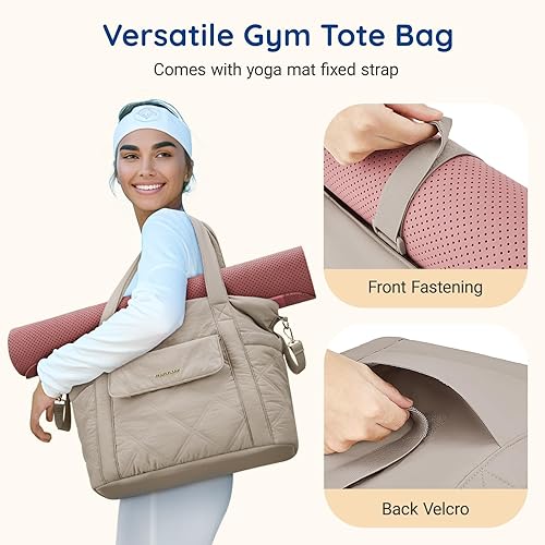 Miniatura 3 de mommore Bolsa de pañales, bolsa de bebé pequeña con bolsillos aislados, ligera, con correas para cochecito, bolsa de gimnasio con correa de yoga