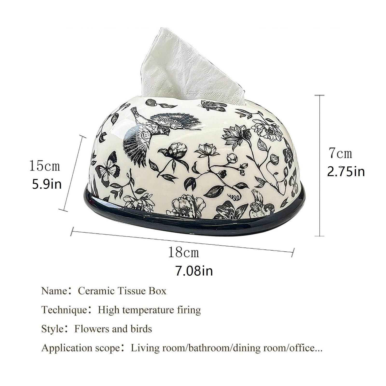 Porta fazzoletti Supporto in ceramica con coperchio for scatola di fazzoletti decorativo adatto for la cucina da tavolo dell'home office Divertenti decorazioni per il bagno