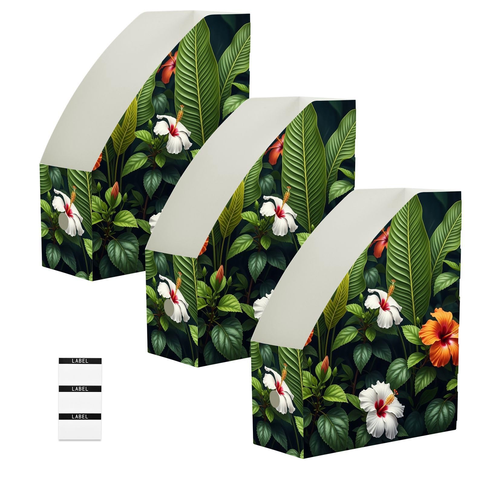 Zeitschriftensammler mit tropischer Blume, Grün