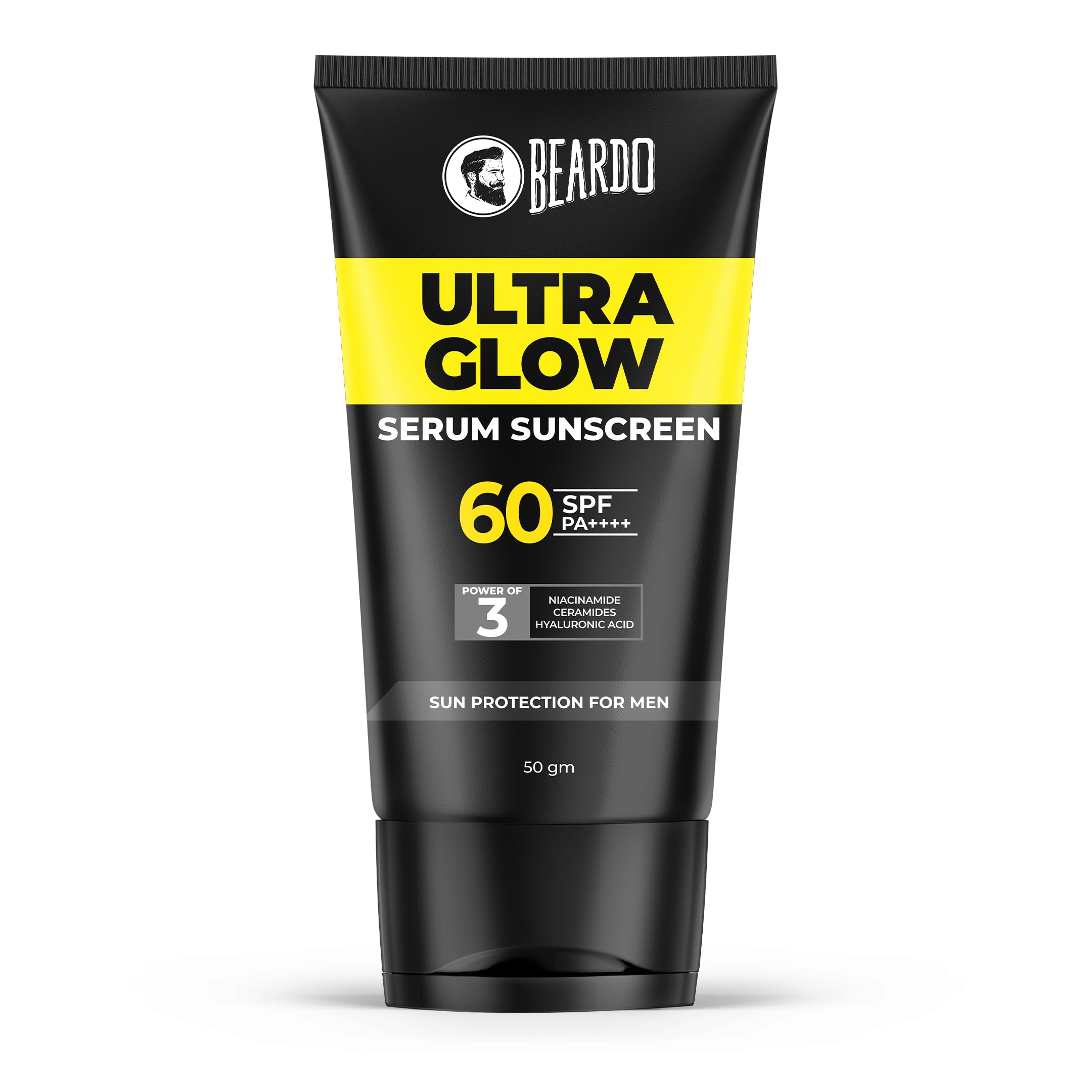Beardo Ultra Glow Serum Sunscreen SPF 60+ PA++++| UVA/UVB Protection | No White Cast | Ultra Lightweight 2 in 1 with Niacinamide, Ceramides & Hyaluronic Acid | Non-Greasy | Designed for Men | 50g-image-14