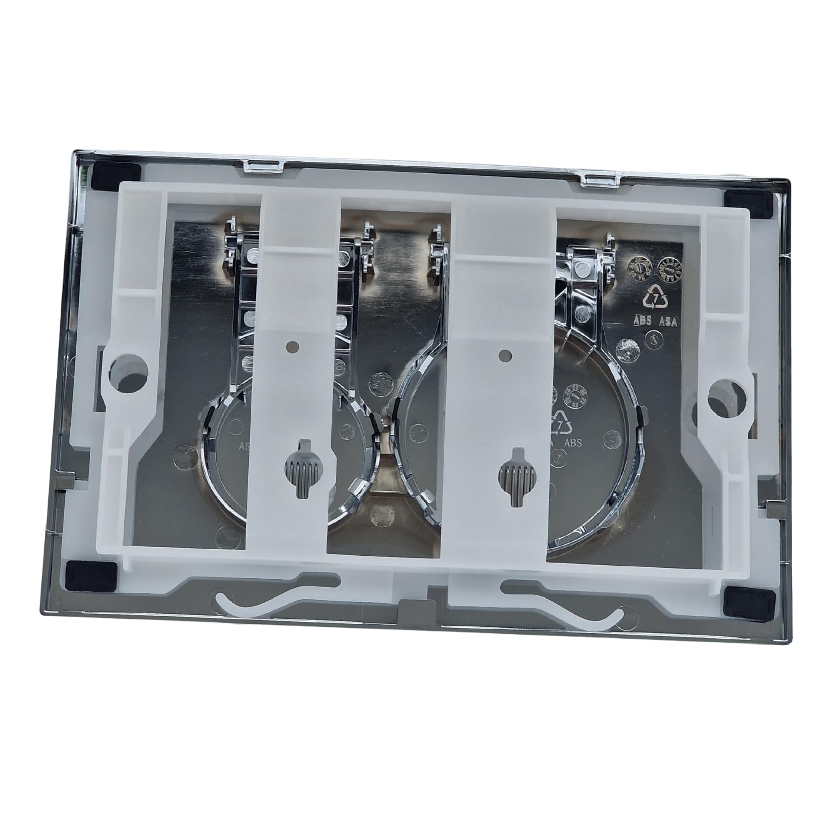 AQUAUNO Plaque de Commande WC Chrome Brillant – Boutons Ronds – Double Chasse Éco – Compatible Geberit Sigma – Aspect Miroir – En ABS Résistant et Facile à Nettoyer
