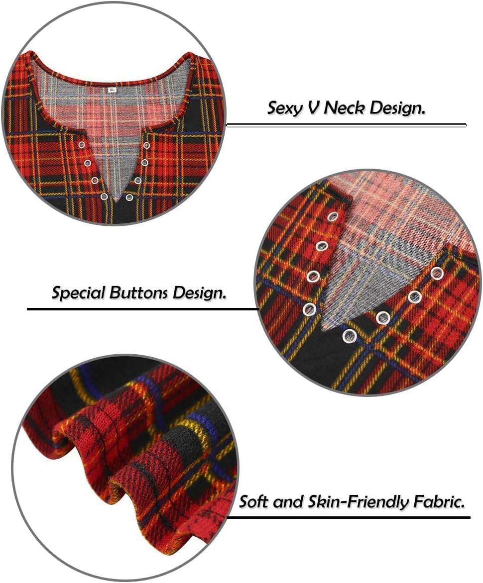 TIYOMI Plus Size Tops for Women Long Sleeve Shirts V Neck Sexy Eyelet Tee Fall Winter Blouse XL-5XL (14W-28W) - Image 8