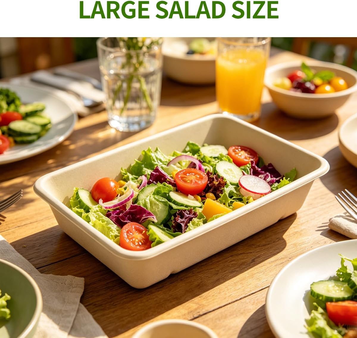 30 oz Rectangle Paper Bowls 100 Pack, Taco Bar Party Catering Bowl | Microwavable, Wide Deep Disposable Bowls for Burrito, Baked Potato, Salad, Nacho Bar Catering Use, 100 Bowls Only