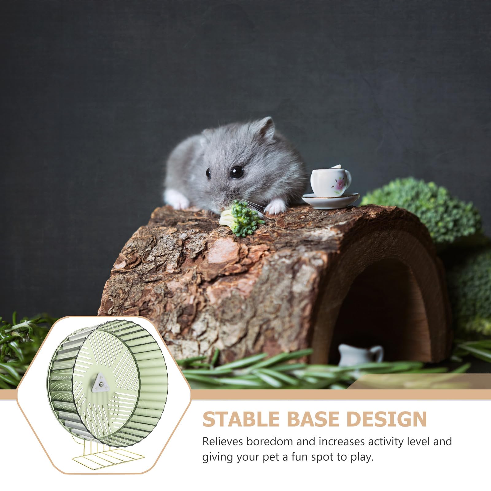HEMOTON Mini-laufräder für Hamster, Leise, Spielzeug für Den Käfig, Laufräder für Hamster mit Ständer für Rennmäuse, Mäuse Oder Andere Kleintiere