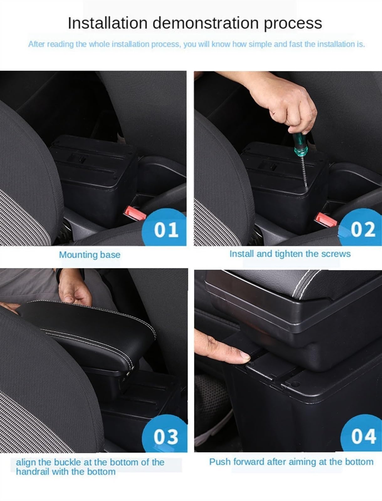 Boîte Rangement Pour Console Centrale De Voiture Accoudoir Pour Peugeot 208 2012-2018 Accessoires(Type D)