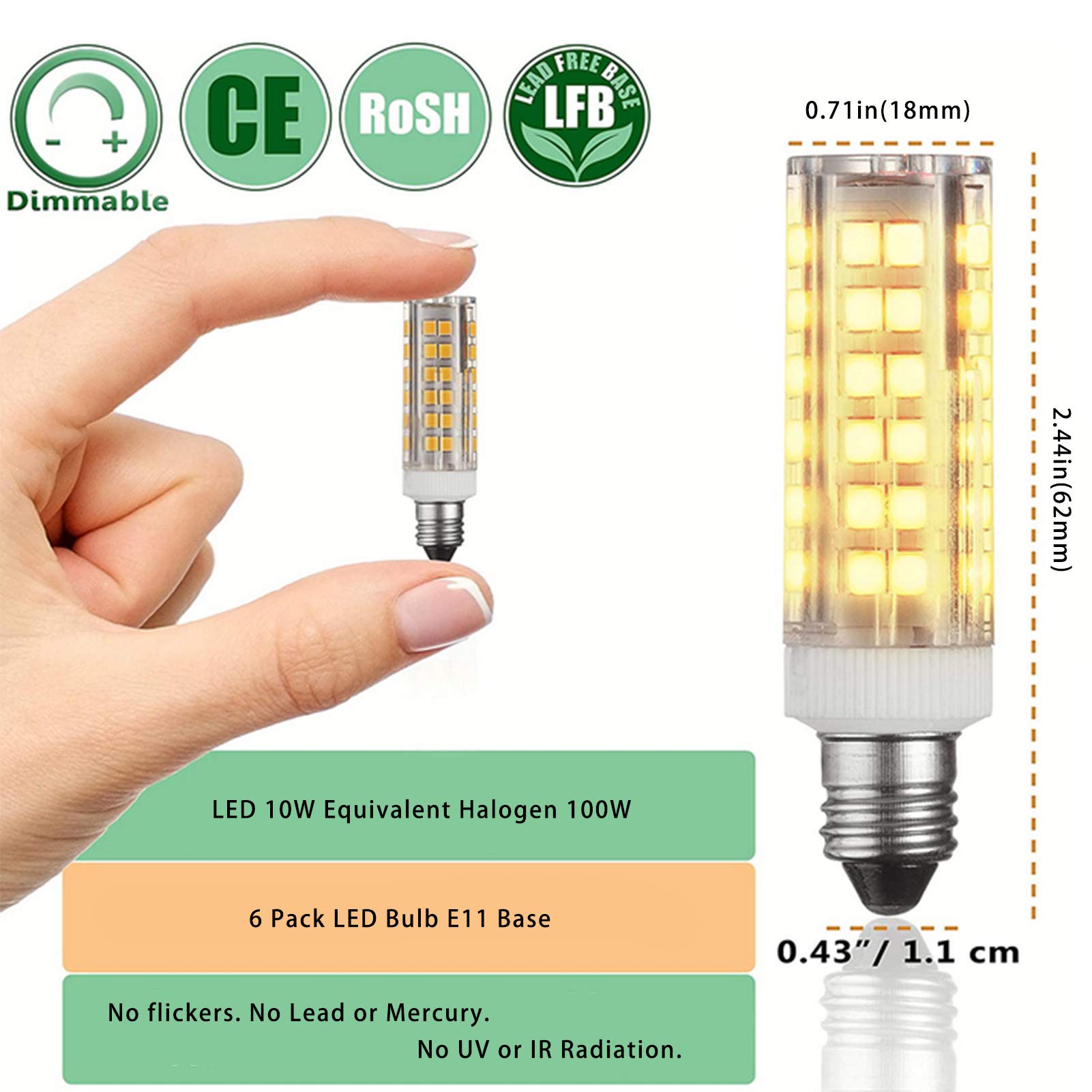 Mini lampadine a mais in ceramica 10 W 102 LED 2835 SMD Lampadina a mais dimmerabile a LED 1000 lm, equivalente a 100 W, lampada soffitto, applique ecc.