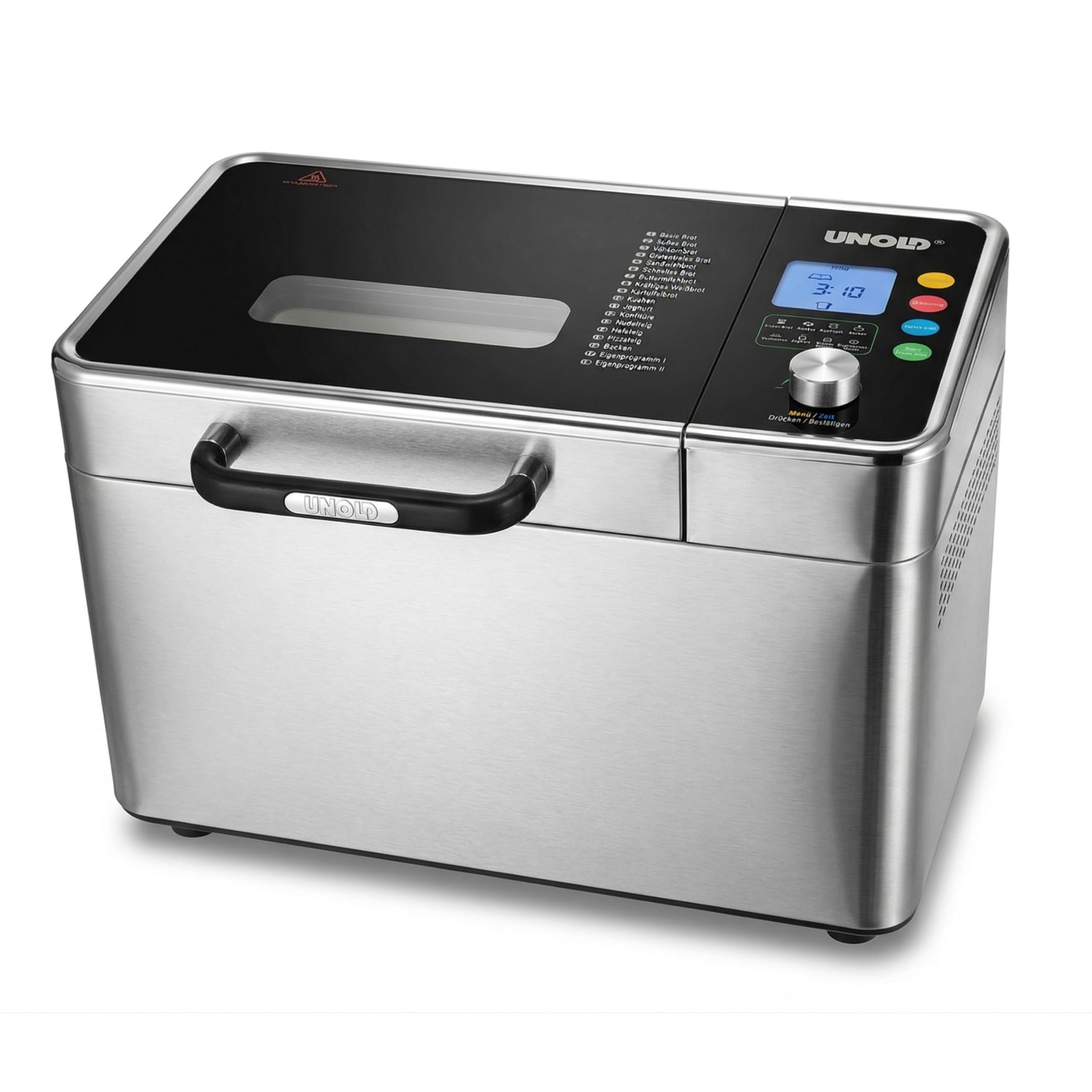 UNOLD Brotbackautomat BackProfi 68476 – Brotbackmaschine mit automatischer Zutatenspender, 18 Programme inkl. Glutenfrei & Joghurt, Touchscreen, Timer bis 15 h, Warmhaltefunktion - bis 1000g Brot