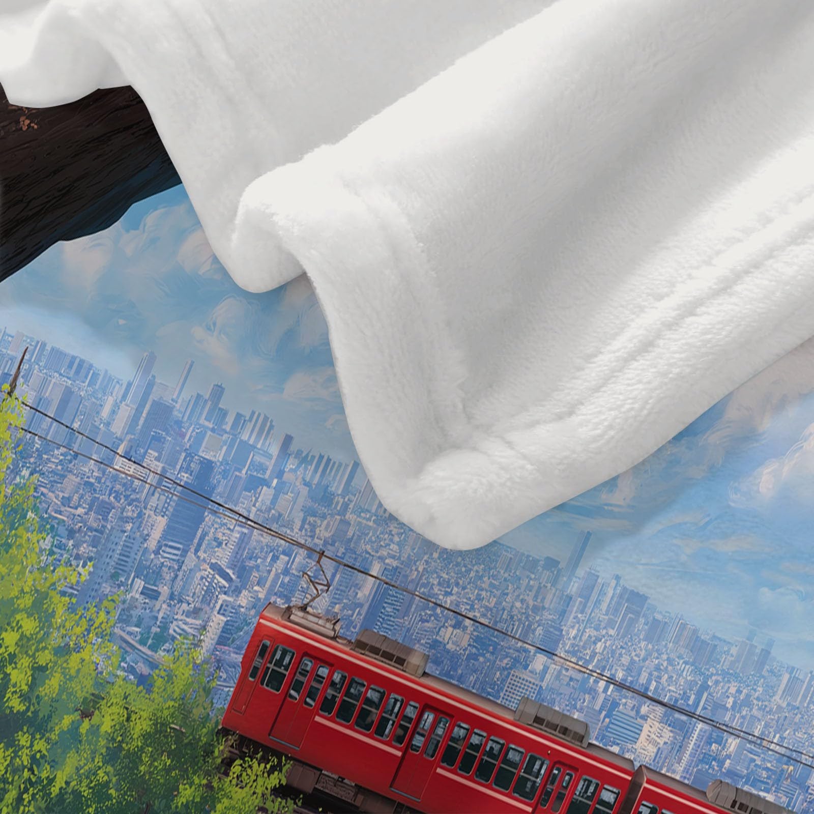 Puszysty koc flanelowy na sofę, łóżko, krzesło, miękki pejzaż miejski, kwiaty, pościel, 220 x 240 cm, dekoracyjny, ultramiękki koc dla dzieci, nastolatków, dorosłych, 220 x 240 cm