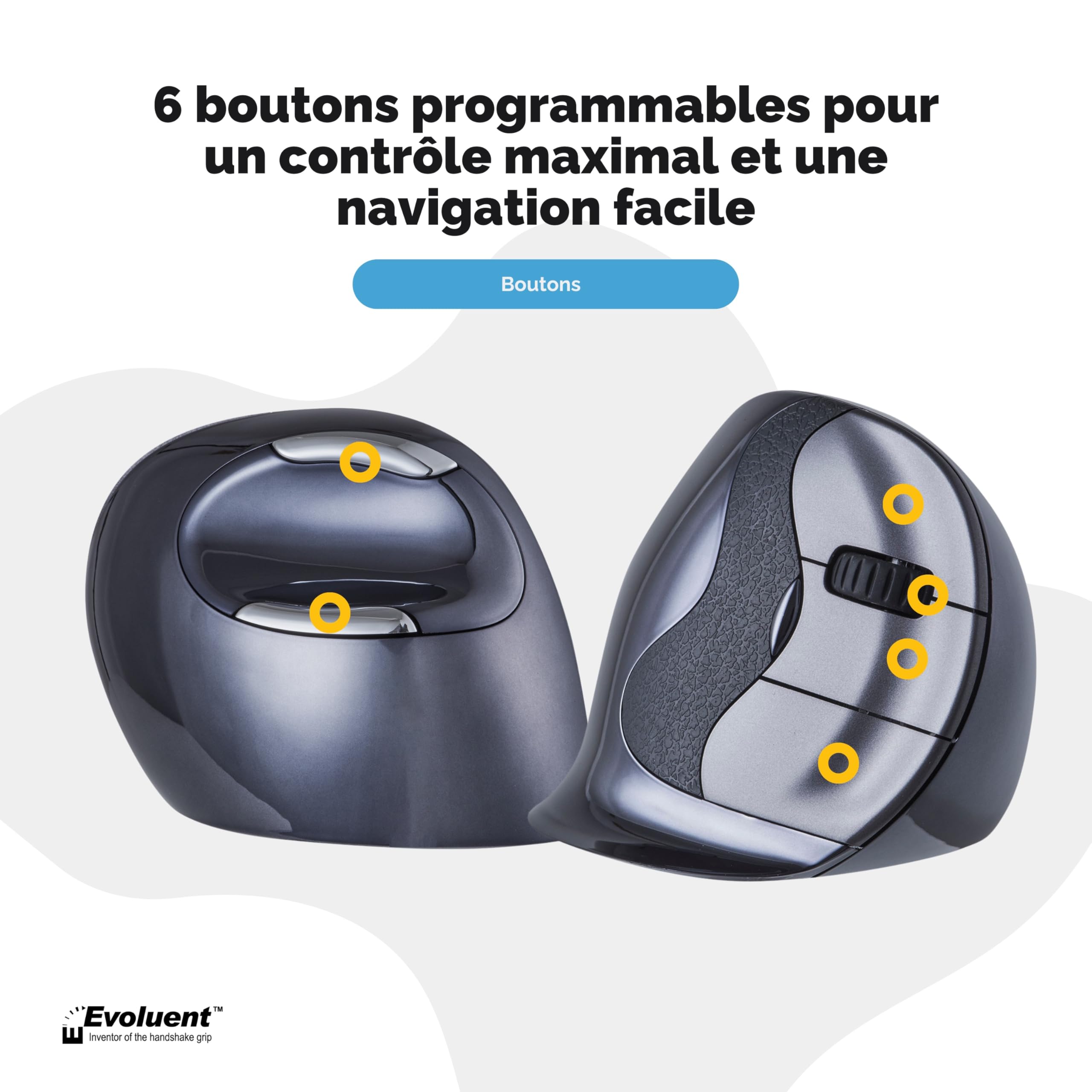 Evoluent VerticalMouse D Souris USB sans Fil pour droitier Petit modèle
