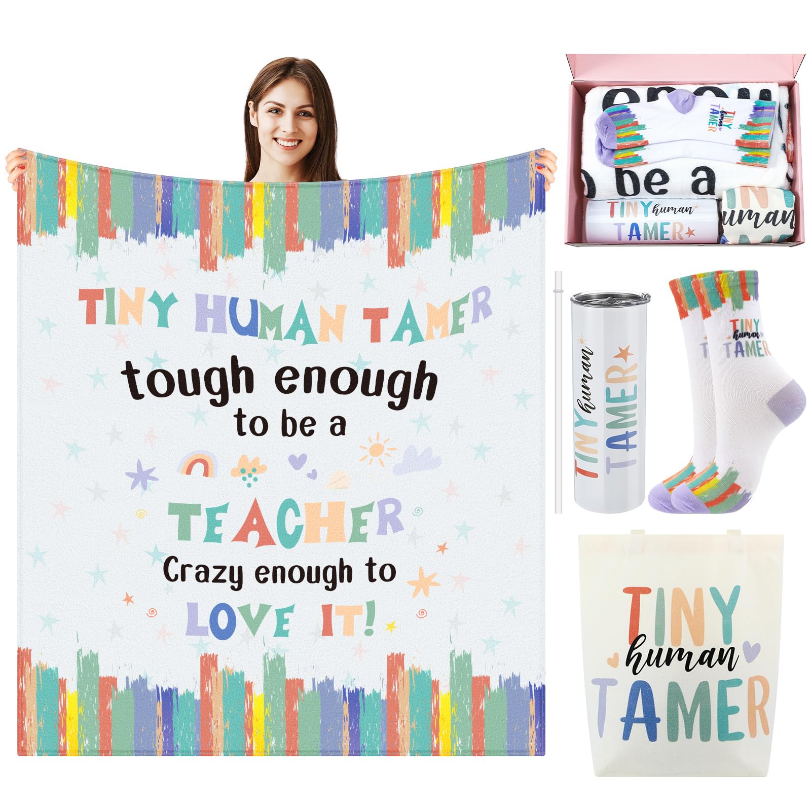 Sac fourre-tout toile et gobelet 590 ml idée cadeau enseignant préscolaire
